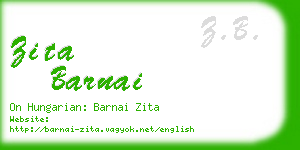 zita barnai business card